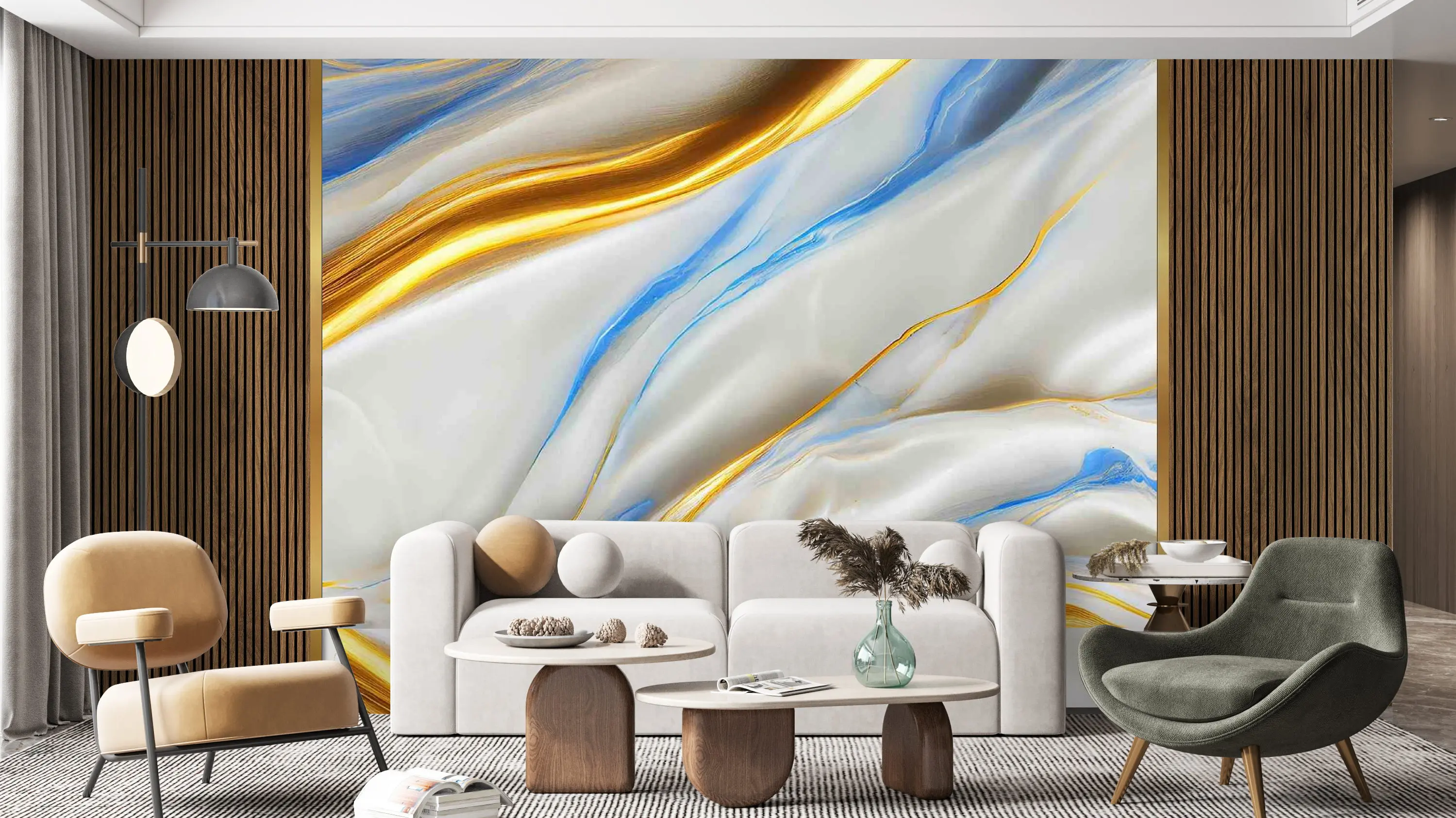Interior Glossy Marble Sheet PVC Wall Panels by RUIDE – Elevate Your Space with Affordable Luxury